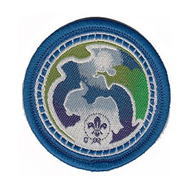 Insigne world scout environnement bleu