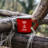 Tasse émaillée « Aventure Grandeur Nature » rouge