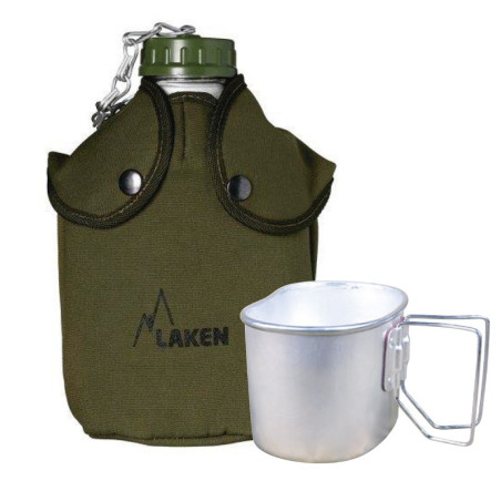 Ensemble gourde "Afrika" 1,3 L + quart alu Ensemble gourde "Afrika" 1,3 L + quart alu