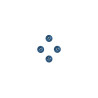 Bouton bleu par lot de 4