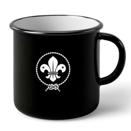 Tasse émaillée « OMMS » noire