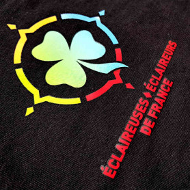 T-shirt noir femme logo EEDF - col V