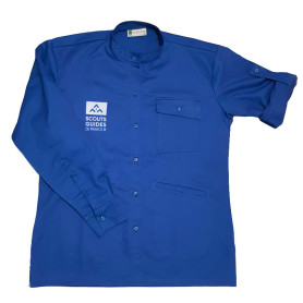 Chemise bleue nouveau logo - Chef.taine Scouts/ Guides