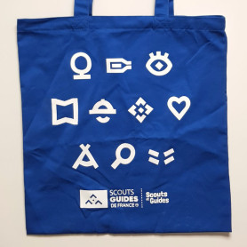 Tote bag Scouts - Guides -bleu