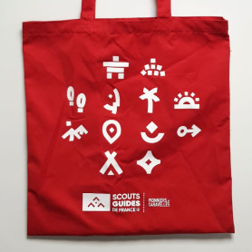 Tote bag Pionniers - Caravelles - rouge