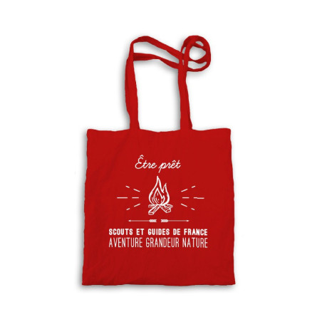 Tote bag "Être prêt" - rouge/blanc