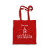 Tote bag "Être prêt" - rouge/blanc