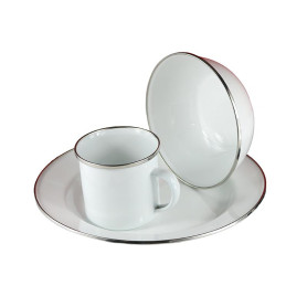 Set de repas 3 pièces : assiette, bol, tasse 