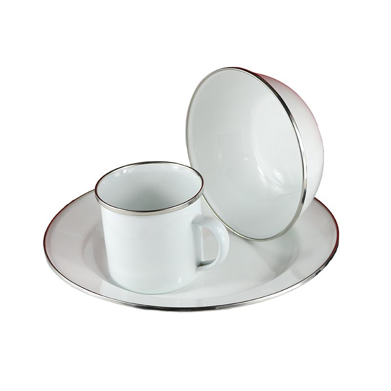 Set petit déjeuner 3 pièces assiette / bol / tasse avec imprimé d