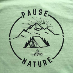 Sweat à capuche "Pause Nature" - vert clair