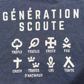 Sweat à capuche Enfant  "Génération Scoute" - bleu jean