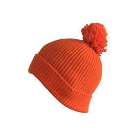 Bonnet orange avec pompom