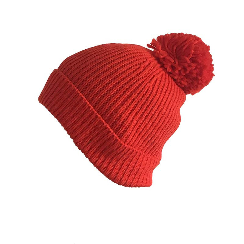 Bonnet rouge avec pompom