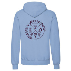 Sweat à capuche "Pictos scouts"- bleu ciel adulte