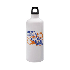 Gourde 0,75 L Blanche "Prêt pour l'aventure !"