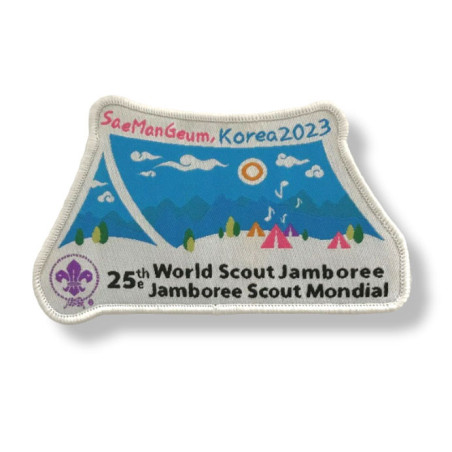 Insigne du Jamboree mondial Corée 2023 avec emblème "Fleur de Lys"