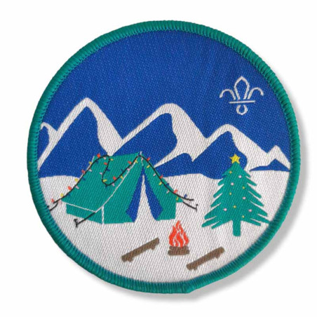 Insigne humouristique "Camp de Noël" avec emblème "Fleur de Lys"