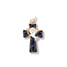 Croix pendentif colombe bleue - 3,3 cm