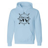 Sweat à capuche « Camper Jour / Nuit » Bleu clair 