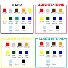 Foulard (sur commande) à 3 liserés par lot de 6 - grand modèle //