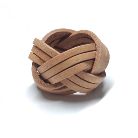 Bague de foulard en cuir naturel