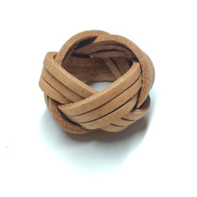 Bague de foulard en cuir naturel