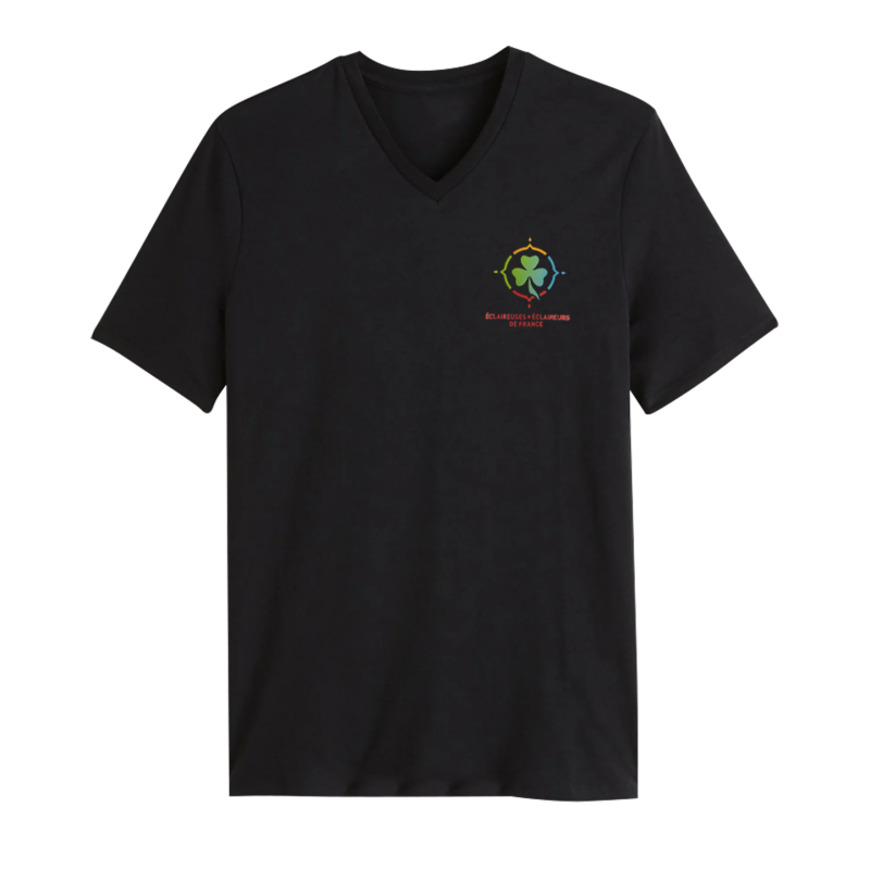 T shirt noir homme col v sales