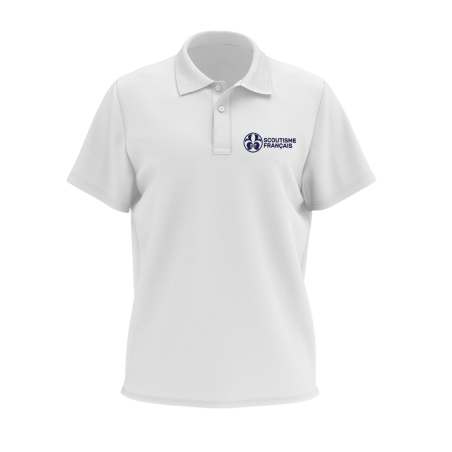 Polo homme Scoutisme Français - modèle blanc