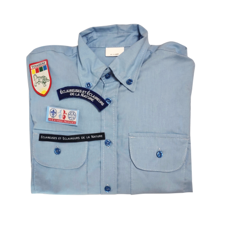 Chemise Voyageur bleu ciel (écussons inclus)