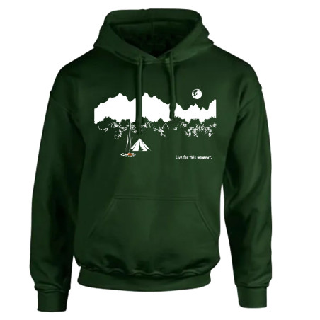 Sweat-shirt « Live for this moment » vert foncé