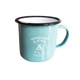 Tasse émaillée « Génération Scoute » bleu ciel