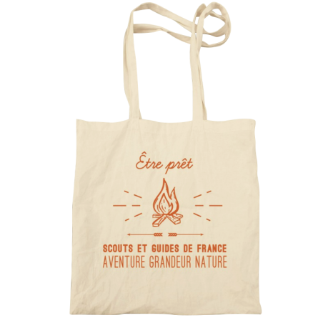 tote bag "Etre prêt" - ecru/cuivre