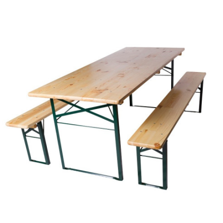 Ensemble table et banc "Bavière" pour 10 personnes - 80 x 200//