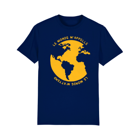 T-Shirt "Le monde m'appelle" - bleu marine