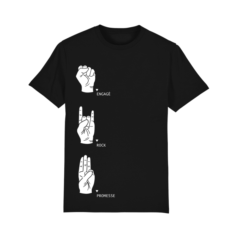 Tee-shirt « Engagé, Rock, Promesse » noir