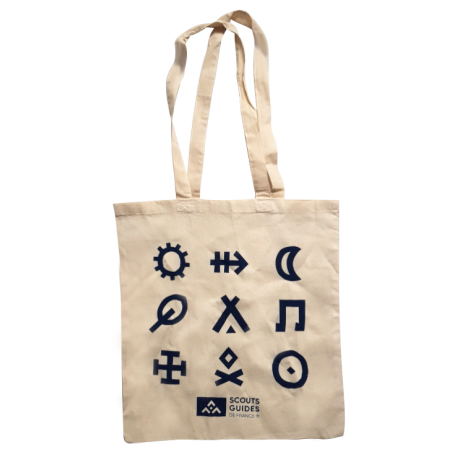 Tote bag Scouts et Guides de France écru/bleu