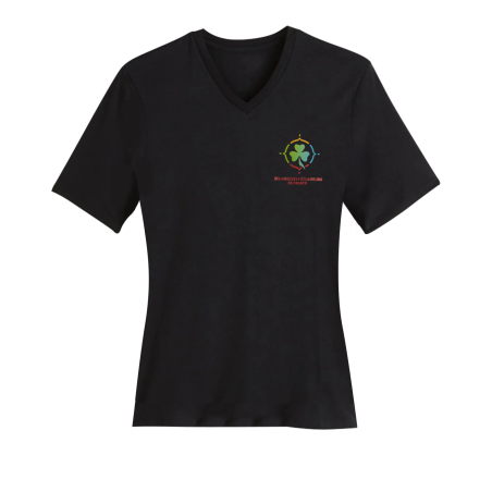 T-shirt noir femme logo EEDF - col V