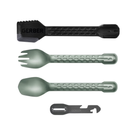 Kit "Gerber" fourchette, cuillère, spatule et outil multi-fonctions