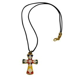 Croix en métal doré avec...