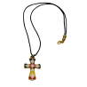 Croix en métal doré avec résine multicolore