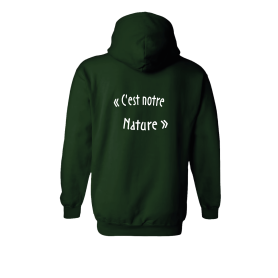 Sweat - shirt « C'est notre nature » à capuche - Vert  