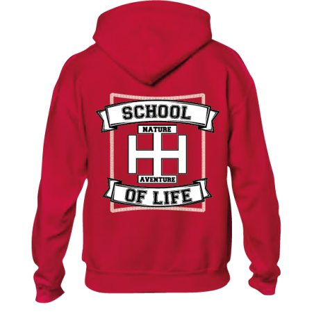 Sweat-shirt à capuche « School of Life » Rouge