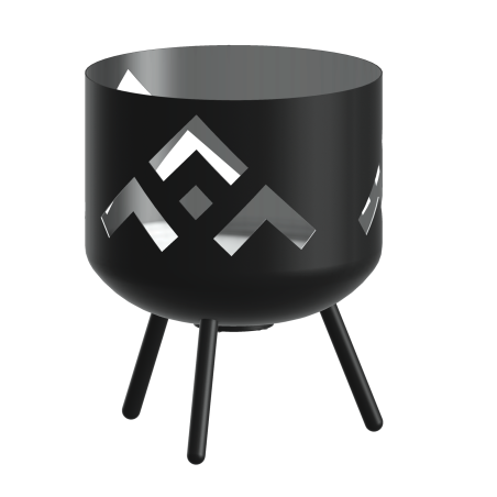 Braséro logo SGDF à fond ouvert sur pied //