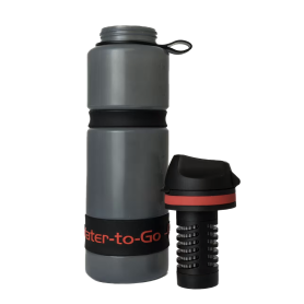 Gourde Filtrante "Water to go" -grise et rouge