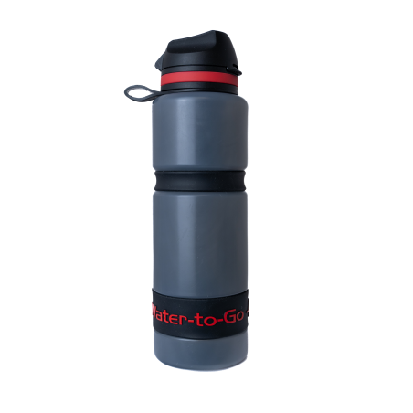 Gourde Filtrante "Water to go" -grise et rouge