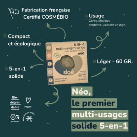 Savon 5 en 1 multi-usages/Corps, cheveux, dentifrice,vaisselle, linge