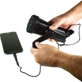 Lampe torche dynamo et étanche "Shark" avec chargeur tél