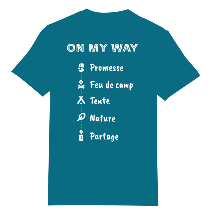 Tee-shirt « On my way » Bleu canard