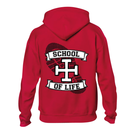 Sweat-shirt à capuche « School of Life » Rouge