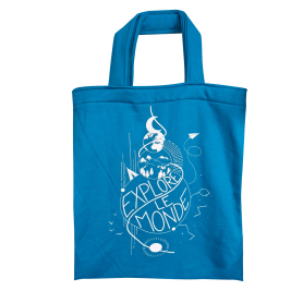 Sac upcyclé à partir du sweat "Explore le Monde" vert bleuté